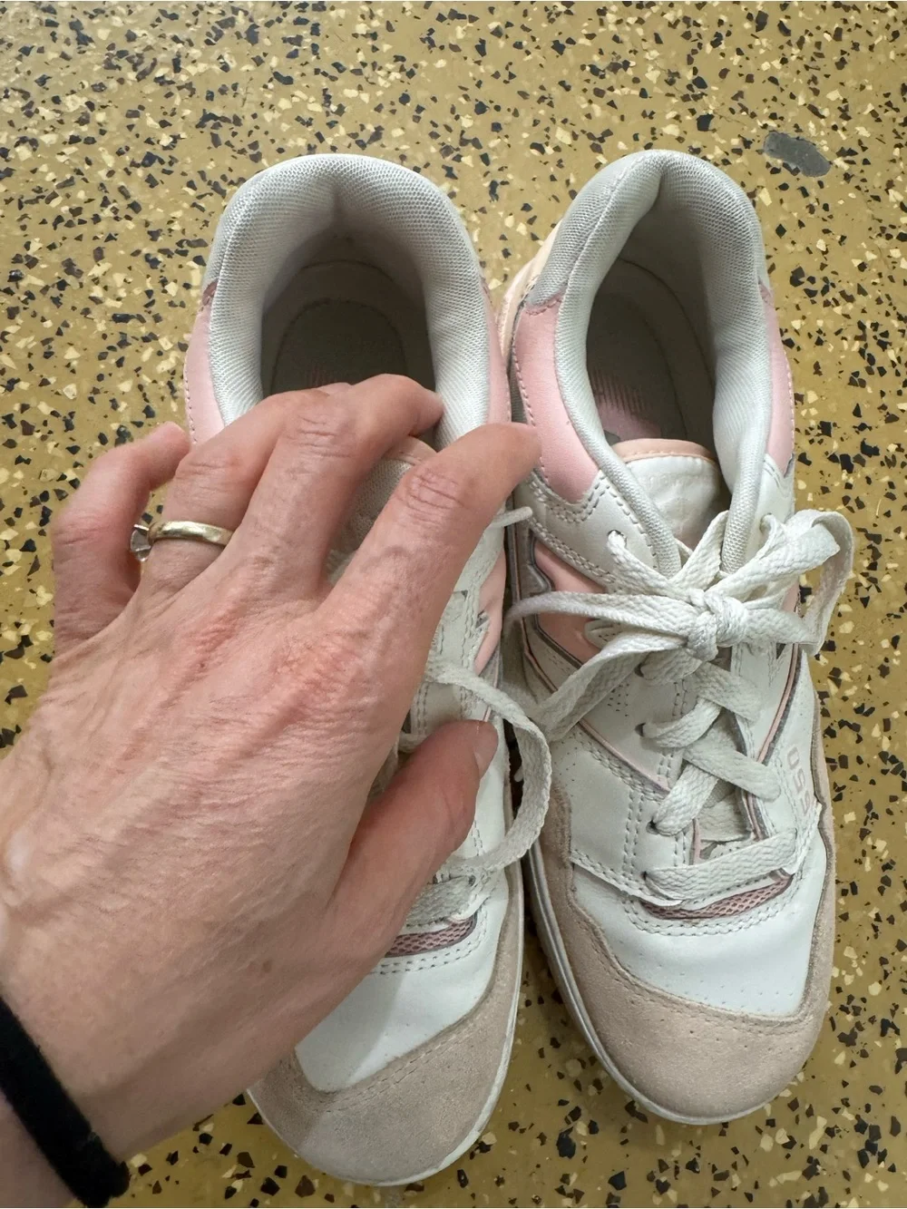 Nike Kids White Sneakers with Pink, Orange and Yellow Accents